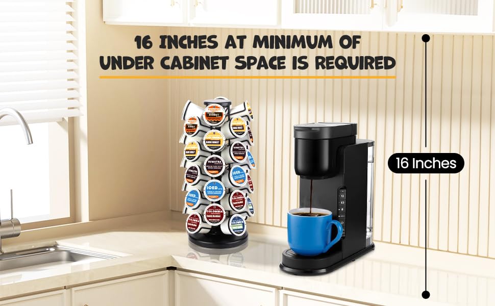 K Cup Holders,K Cup Holder, K Cups Holder,K Cup Carousel, Coffee Pods Holder Storage Organizer Stand,No Assembly Required,Black (Capacity of 40 Pods, Black)