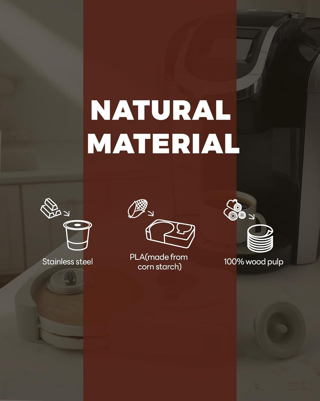 K1 Coffee Pod Maker with Reusable Coffee Pods, including 300pcs filter paper Compatible with Keurig 2.0 and 1.0 Coffee Makers machine,single serve pod coffee maker