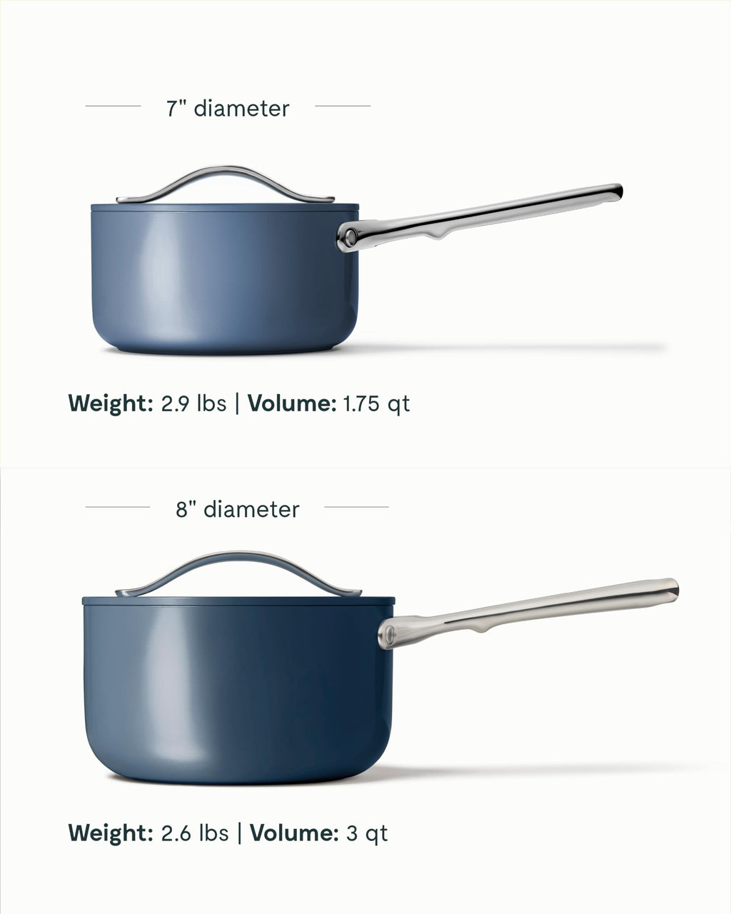 Caraway Nonstick Ceramic Sauce Pan with Lid (3 qt) - Non Toxic, PTFE & PFOA Free - Oven Safe & Compatible with All Stovetops (Gas, Electric & Induction) - Cream