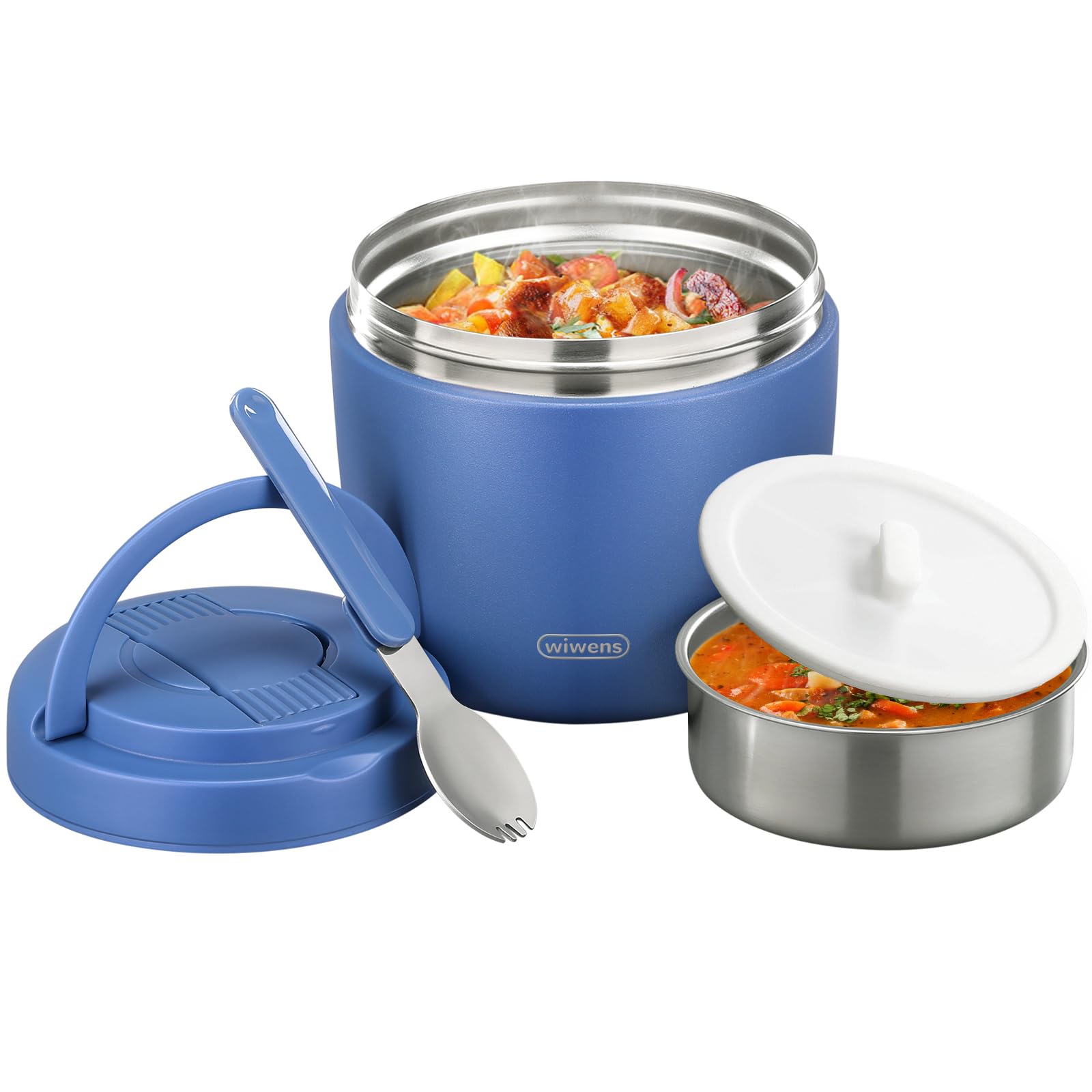 Thermo Food Jar for Hot Food Adults 32OZ Soup Thermo Lunch Containers Wide Mouth Vacuum Insulated Stainless Steel Leakproof Bento Box with Spoon (Black)