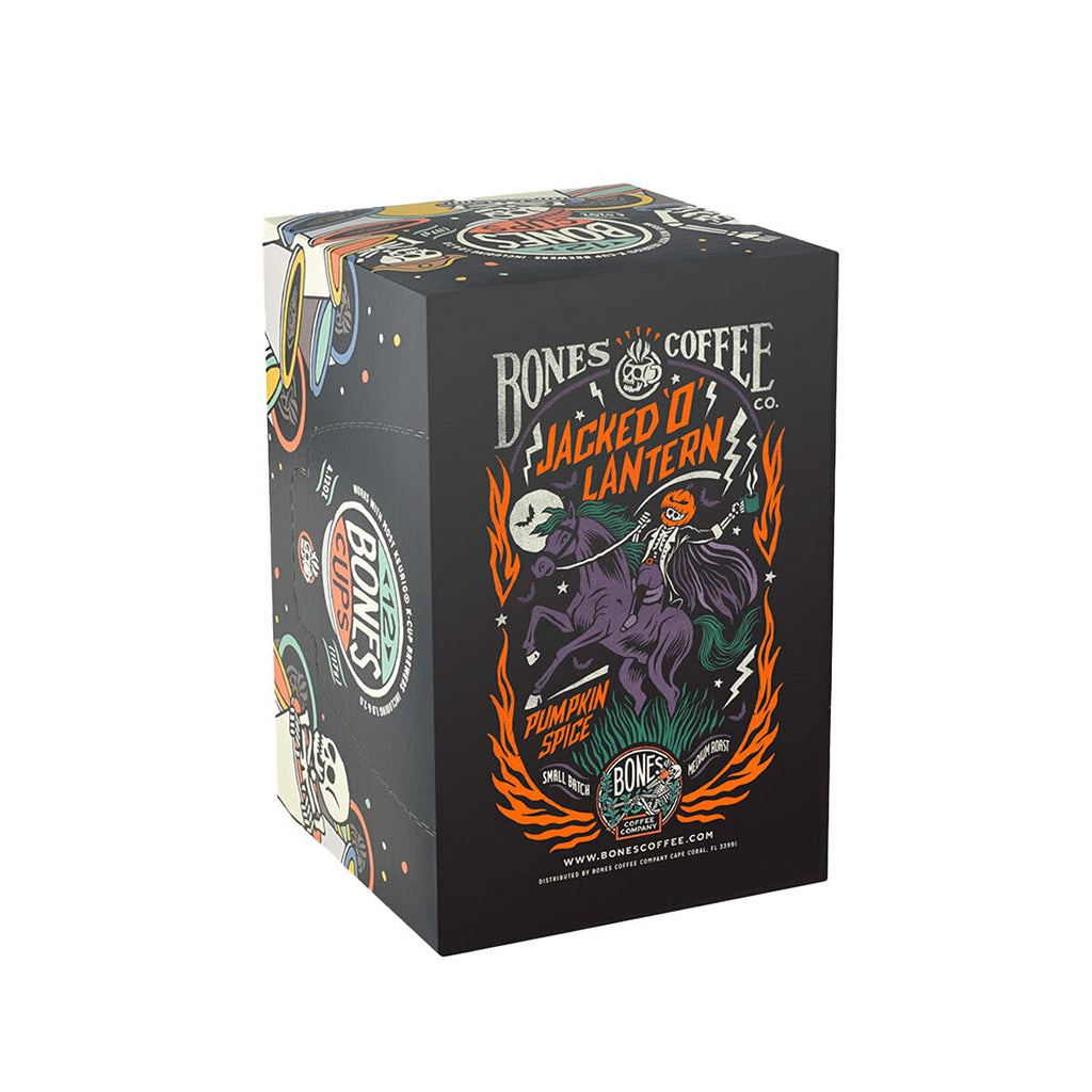 Bones Coffee Company Flavored Coffee Bones Cups Highland Grog Butterscotch Caramel | 12ct Single-Serve Coffee Pods Compatible with Keurig 1.0 & 2.0 Keurig Coffee Maker