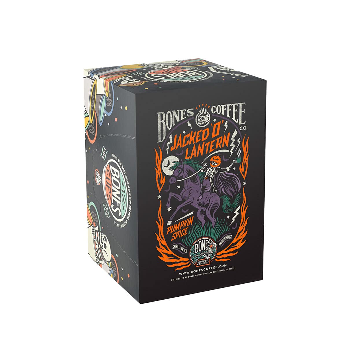 Bones Coffee Company Flavored Coffee Bones Cups Highland Grog Butterscotch Caramel | 12ct Single-Serve Coffee Pods Compatible with Keurig 1.0 & 2.0 Keurig Coffee Maker
