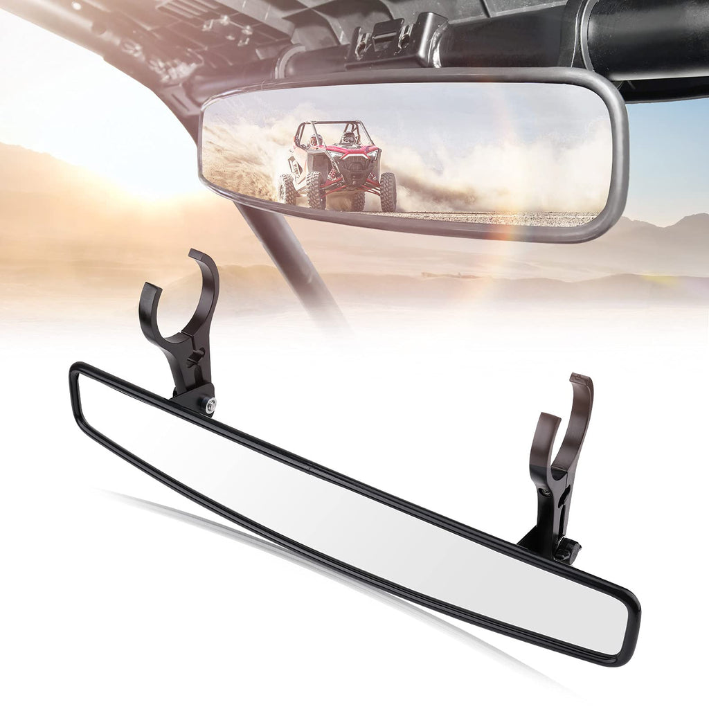 KEMIMOTO UTV Rearview Mirror, 15" UTV Race Convex Center Mirror with 3/4 1.75" or 2" Clamps Compatible with Polaris RZR PRO XP R, Pioneer,Can-Am Commander Maverick, 1000R 1000X