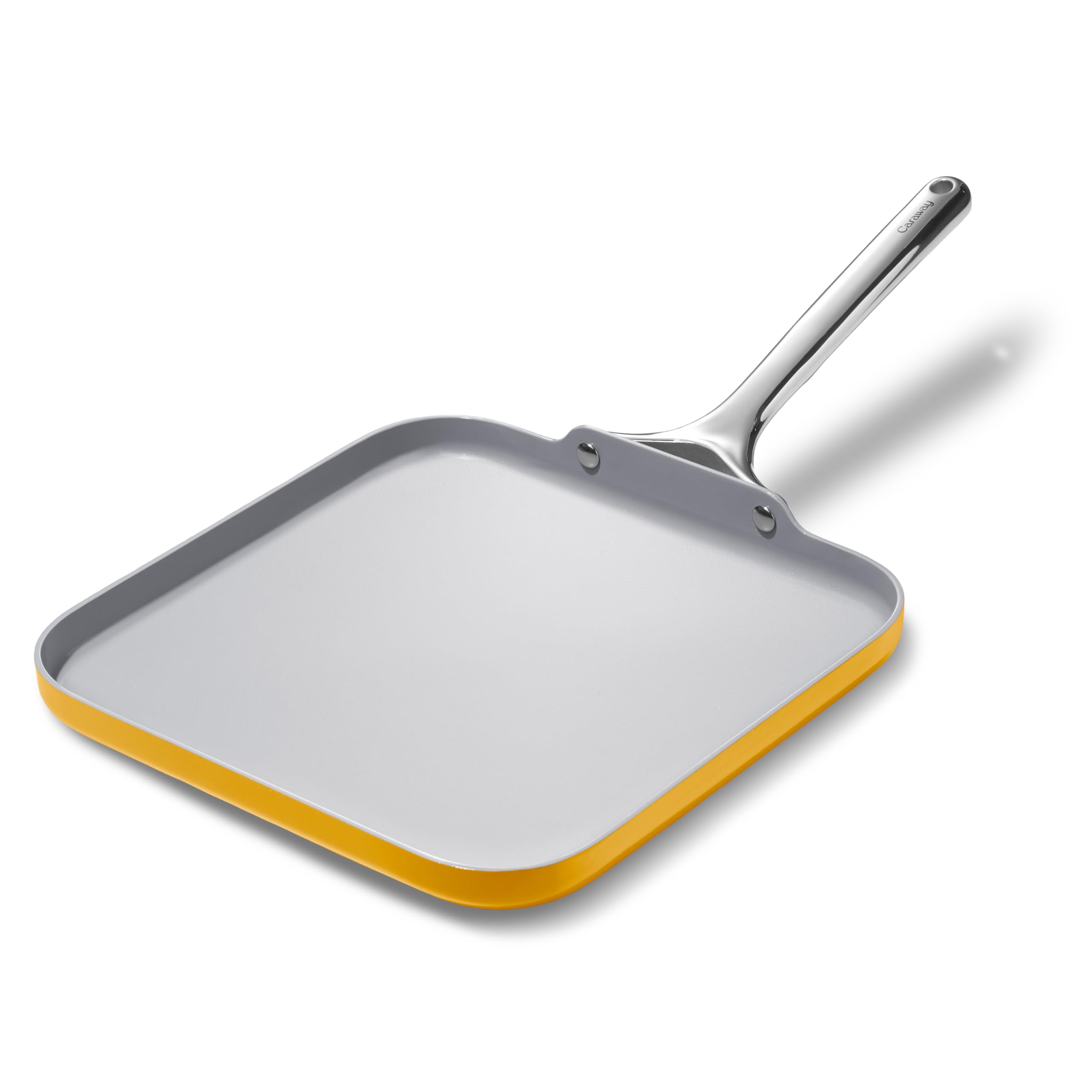 Caraway Square Griddle Pan - 11” Square Pan - Non-Stick Ceramic Coated - Non Toxic, PTFE & PFOA Free - Oven Safe & Compatible with All Stovetops - Gray