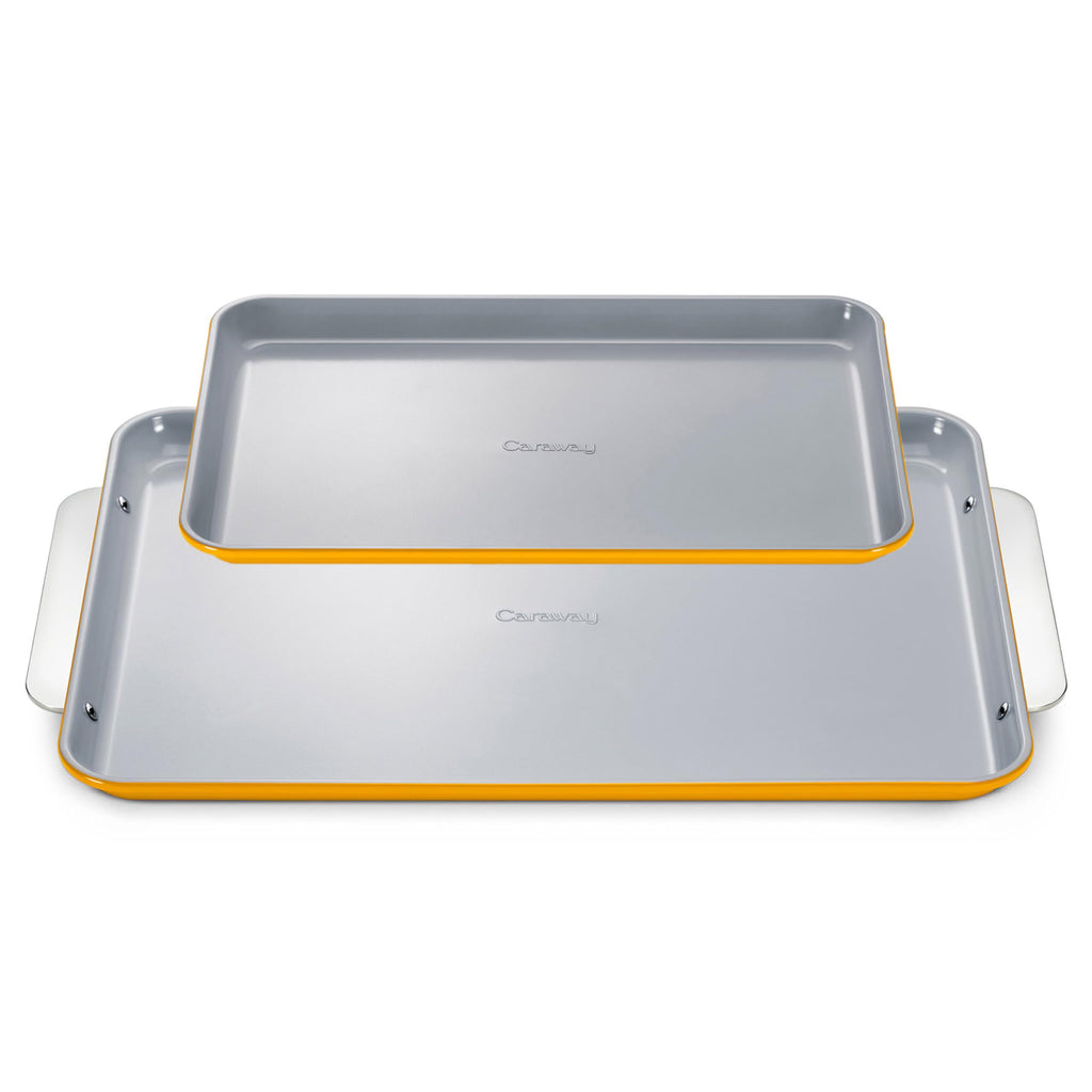 Caraway Nonstick Ceramic Small Baking Sheet (9x13”) – Non-Toxic, PTFE & PFOA Free – Oven Safe – Aluminized Steel Core – Mini Sheet Pan for Baking, Roasting & More - Cream