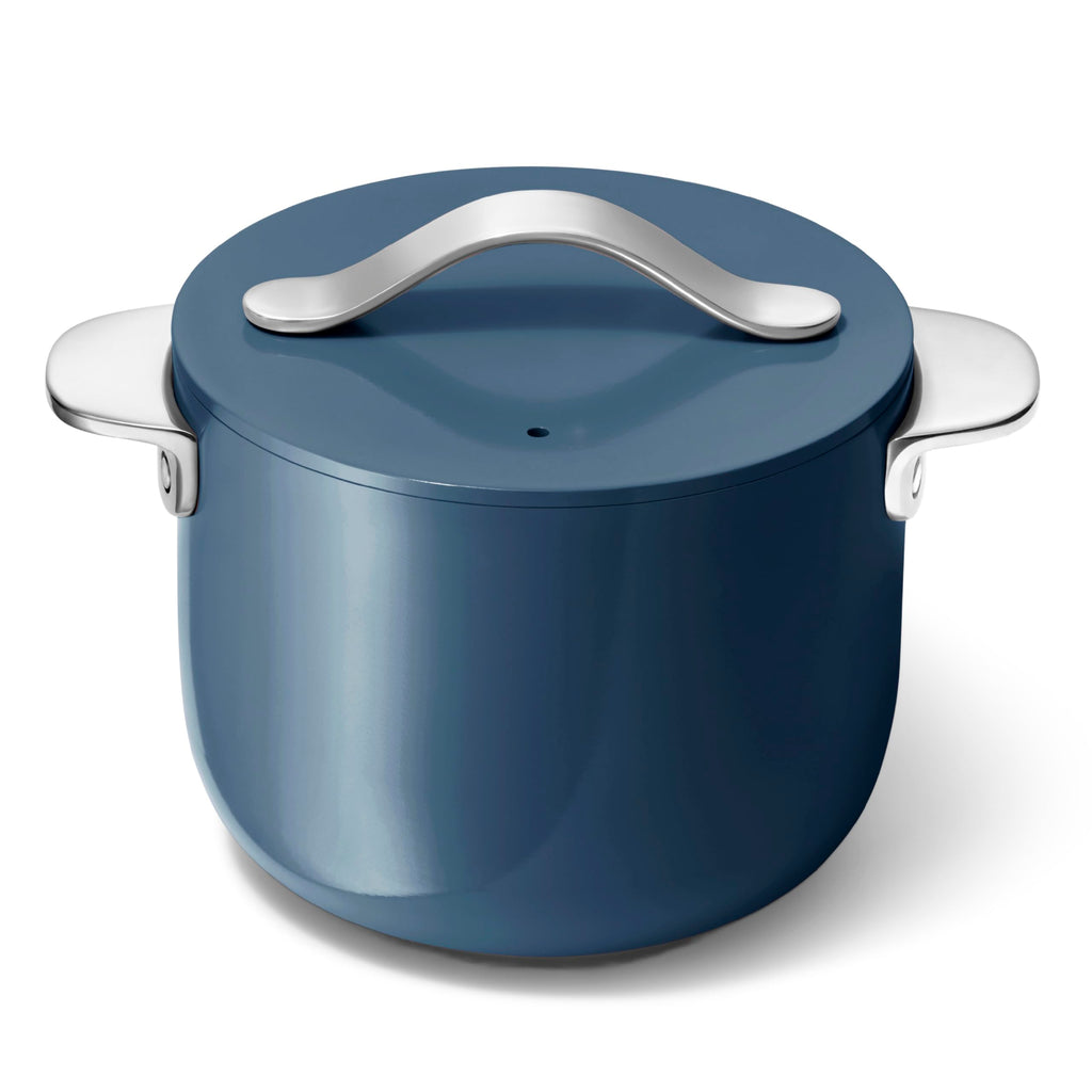 Caraway Petite Cooker - 2 Qt Ceramic Coated Pot - Free From Forever Chemicals - Perfect for Rice, Grains, or Sauces - Cream
