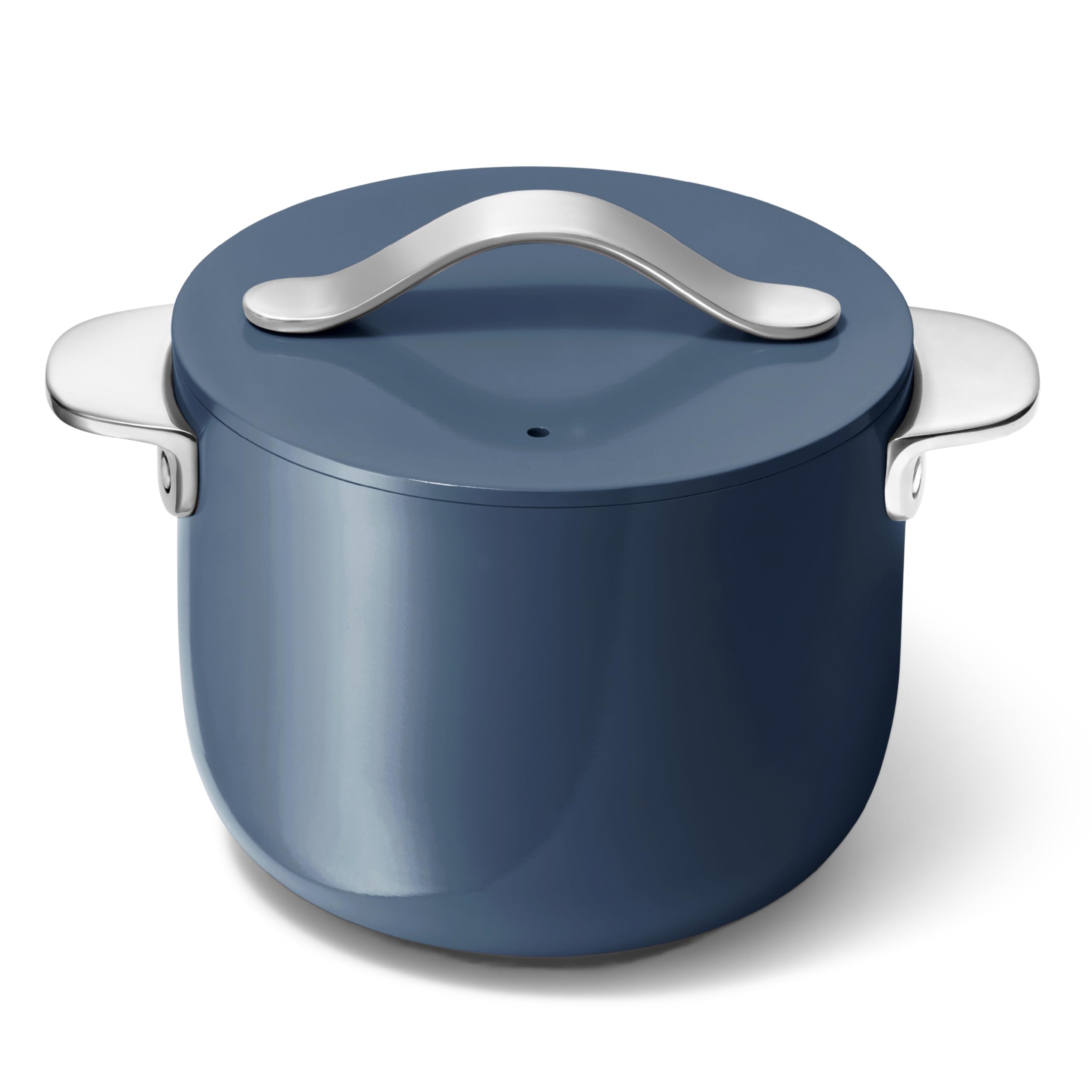 Caraway Petite Cooker - 2 Qt Ceramic Coated Pot - Free From Forever Chemicals - Perfect for Rice, Grains, or Sauces - Cream