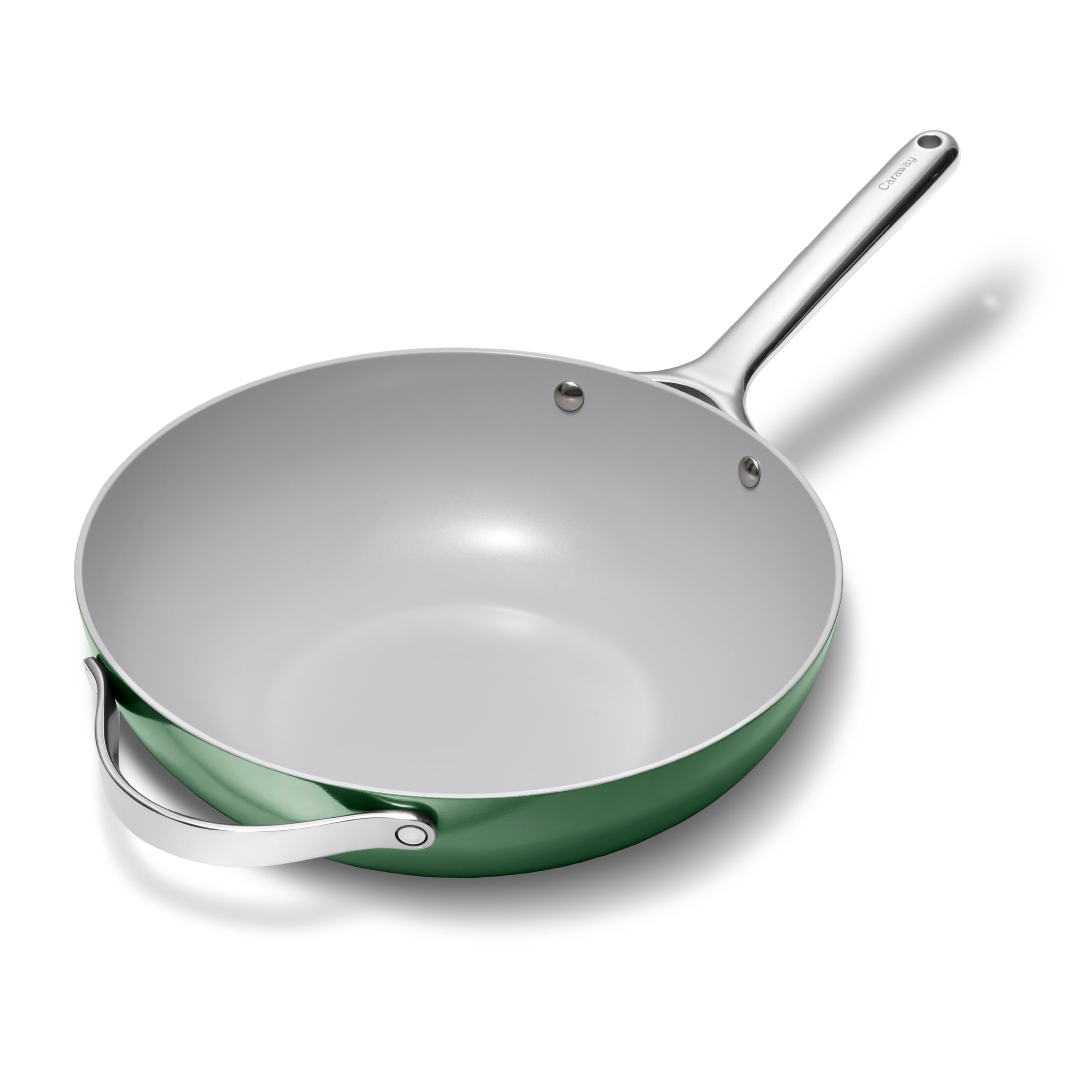 Caraway Non-Stick Stir Fry Pan - 12” Wok-Inspired Pan - Free From Forever Chemicals - High-Sloped Walls - Stainless Steel Handles - Navy
