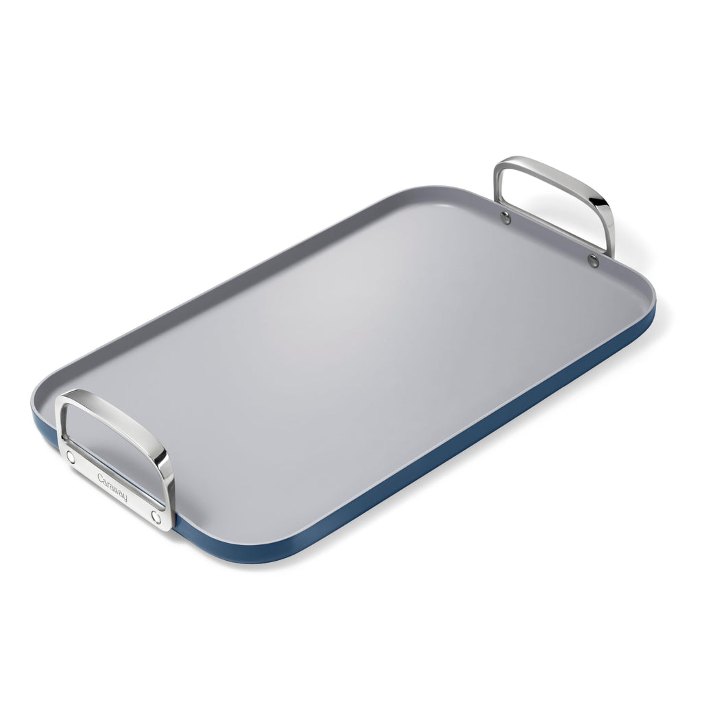Caraway Double Burner Griddle - 19x12” Griddle Pan - Non-Stick Ceramic Coated - Non Toxic, PTFE & PFOA Free - Oven Safe & Compatible with All Stovetops - Cream