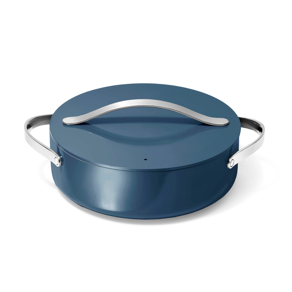 Caraway Rondeau - 6 Qt Non-Stick Pan with Lid - Free From Forever Chemicals - Perfect for Searing, Braising, & Roasting - Cream
