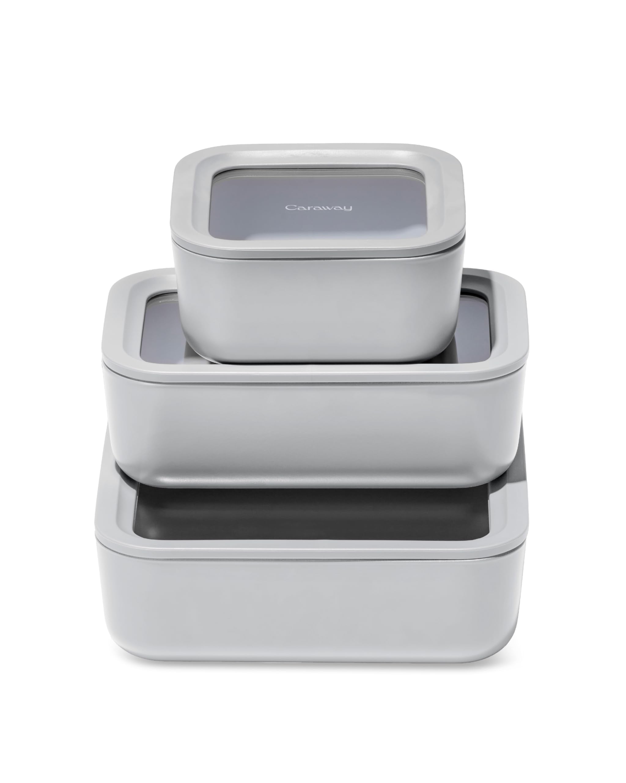 Caraway 13pc Glass Food Storage Container Set - Easy to Store, Non Toxic Lunch Box - with Glass Lids - Includes Storage Organizer - Cream