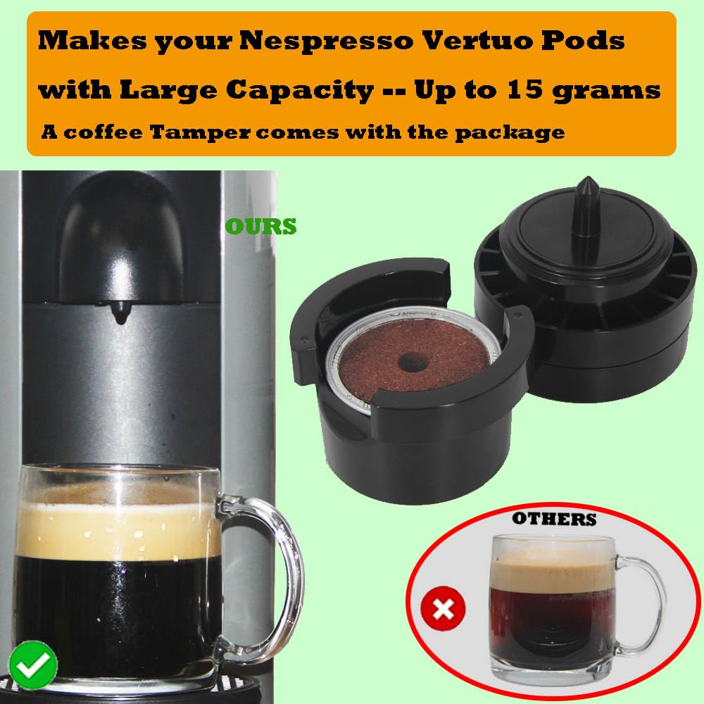 Reusable Vertuo Pods Tool Kit + 100 PCS Aluminum Foil Stickers for Refilling Nespresso Vertuo Pods 60mm in Diameter (Matte Black 2024 Deluxe Version, Tool Kit + 100 PCS Foil Stickers 60mm in Dia.)