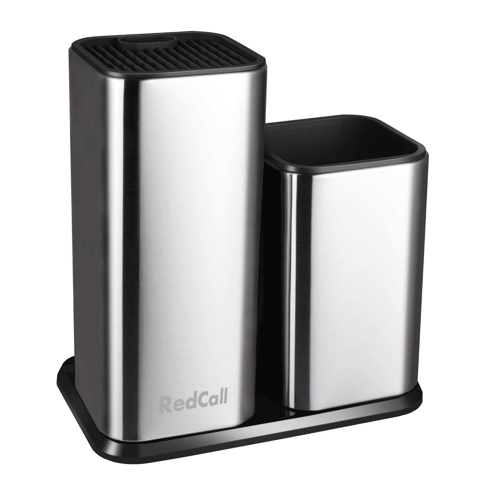 RedCall Kitchen Knife Holder,Stainless Steel Universal Knife Block Without Knives for Countertop,Modern Knife Utensil Holder for Counter,Edge-Protect Knife Storage Organizer (Stainless Steel (Silver))