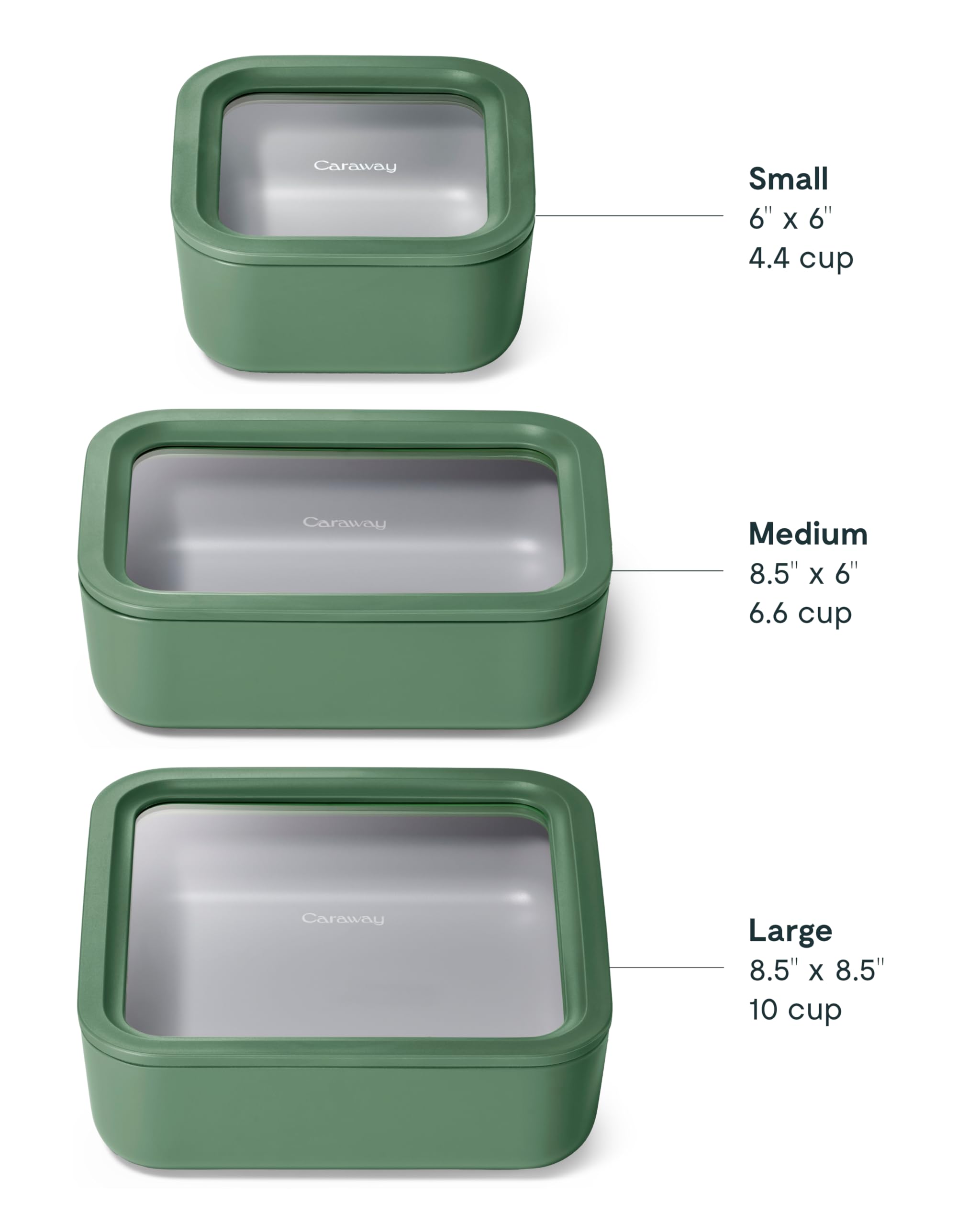 Caraway 13pc Glass Food Storage Container Set - Easy to Store, Non Toxic Lunch Box - with Glass Lids - Includes Storage Organizer - Cream