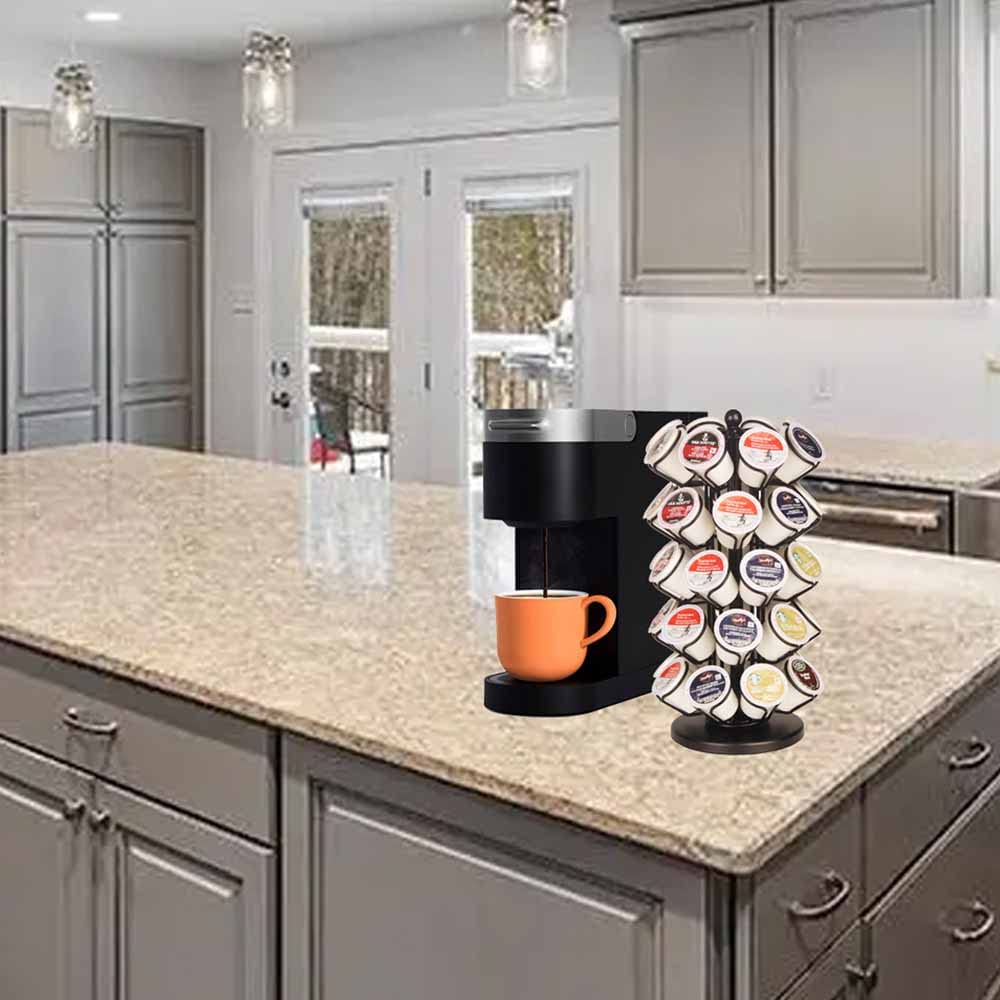 K Cup Holders,K Cup Holder, K Cups Holder,K Cup Carousel, Coffee Pods Holder Storage Organizer Stand,No Assembly Required,Black (Capacity of 40 Pods, Black)
