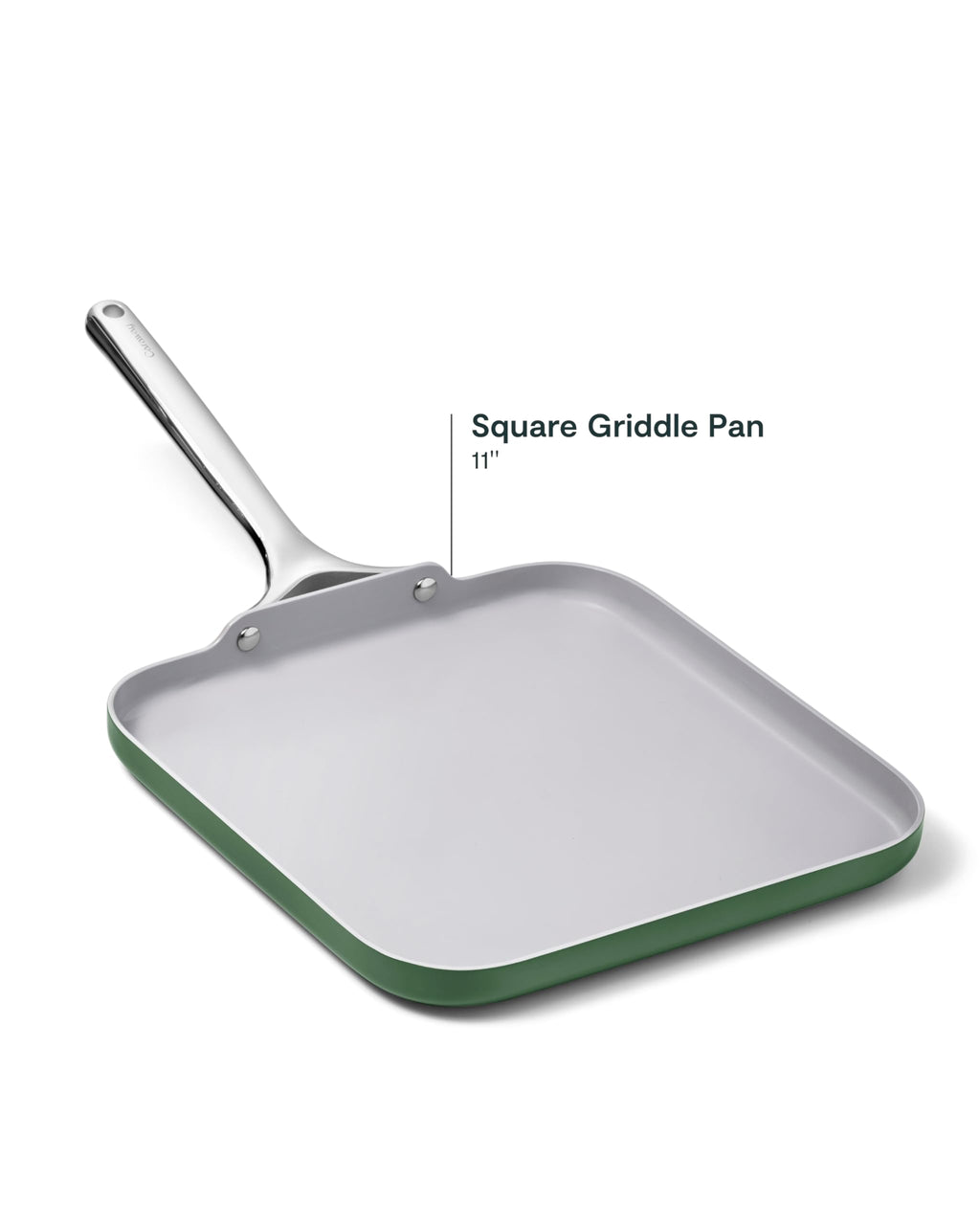 Caraway Square Griddle Pan - 11” Square Pan - Non-Stick Ceramic Coated - Non Toxic, PTFE & PFOA Free - Oven Safe & Compatible with All Stovetops - Gray