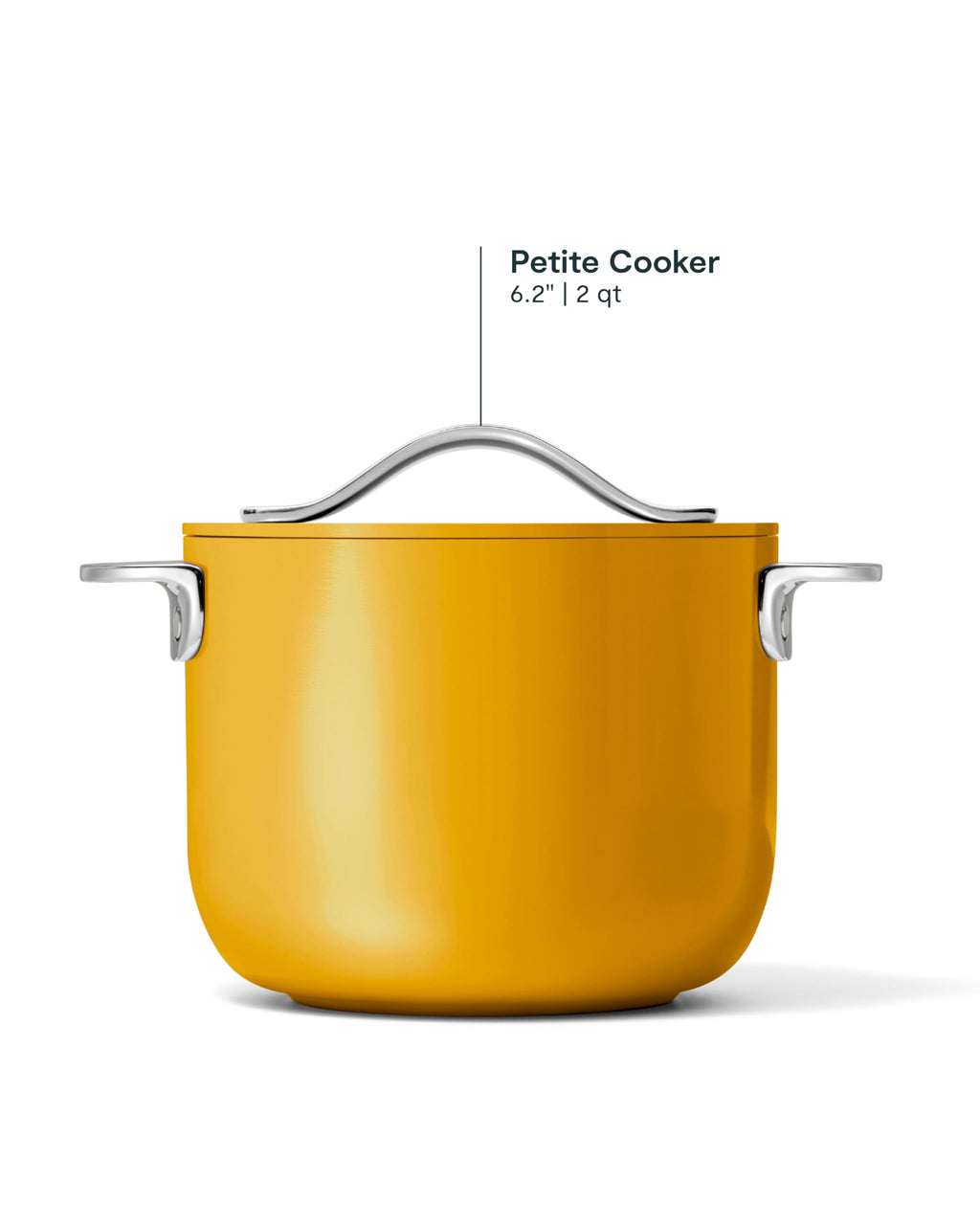 Caraway Petite Cooker - 2 Qt Ceramic Coated Pot - Free From Forever Chemicals - Perfect for Rice, Grains, or Sauces - Cream