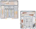 Homecor Silverware Organizer- Expandable Kitchen Drawer Organizer Utensil Holder Grey