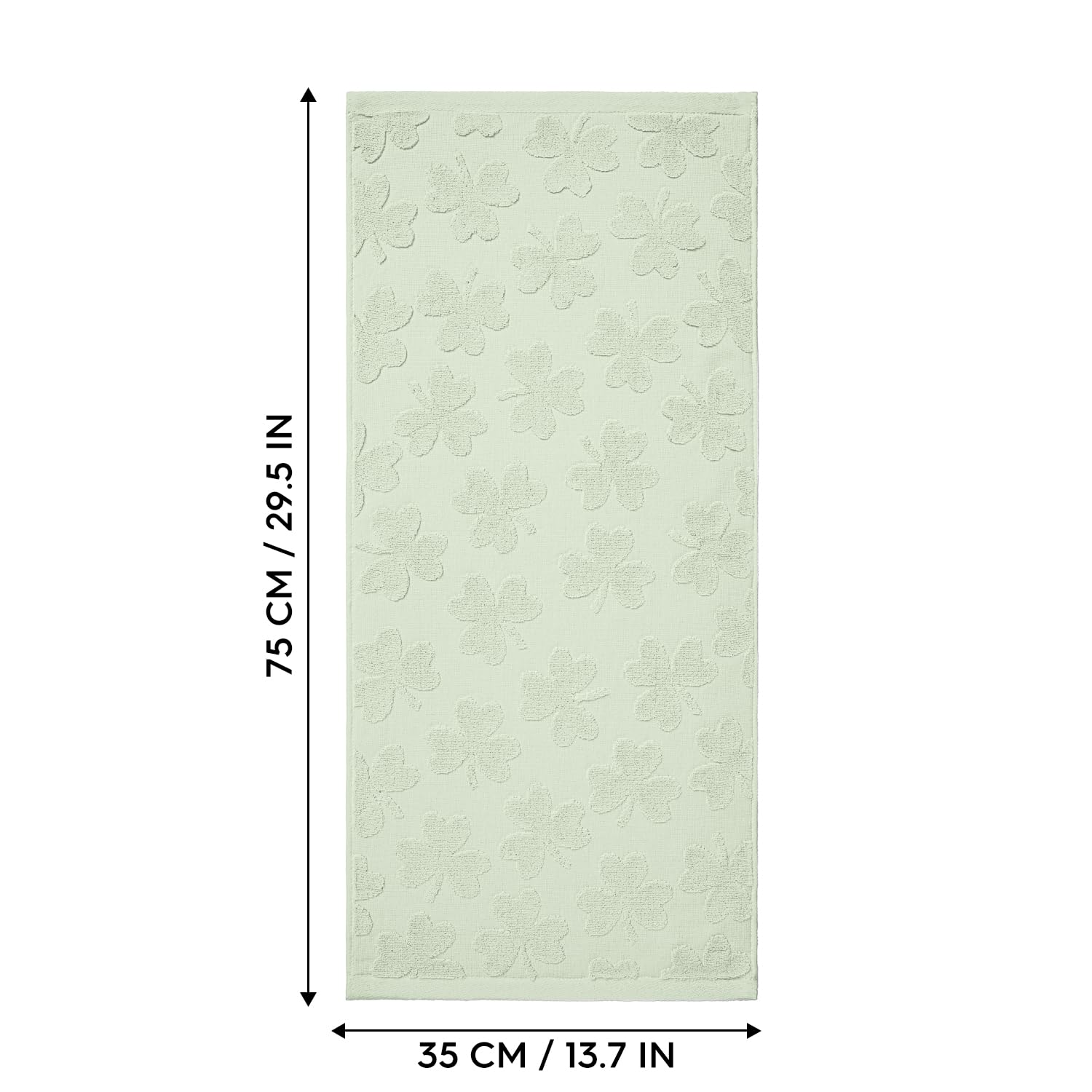 Artoid Mode 2 Pcs Dark Green 3D Shamrock Jacquard Patrick Hand Towels for Bathroom, 100% Cotton Soft Absorbent Bathroom Decor Towels, 13.7 x 29.5 Inch