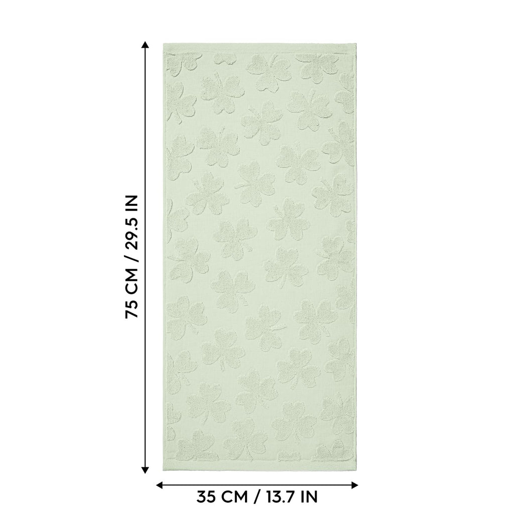 Artoid Mode 2 Pcs Dark Green 3D Shamrock Jacquard Patrick Hand Towels for Bathroom, 100% Cotton Soft Absorbent Bathroom Decor Towels, 13.7 x 29.5 Inch