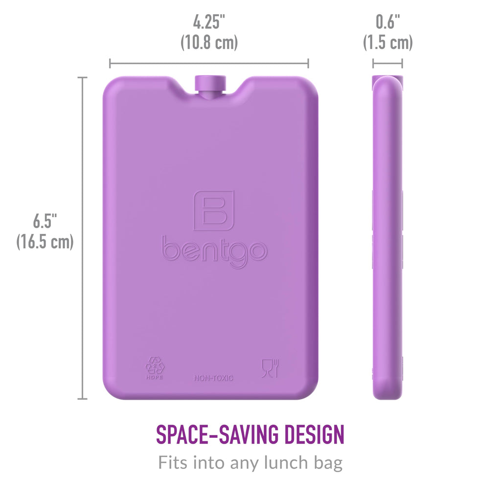 Bentgo Ice Lunch Chillers - Ultra-Thin Ice Packs Perfect for Everyday Use in Lunch Bags, Lunch Boxes and Coolers - 4 Pack (Gray)