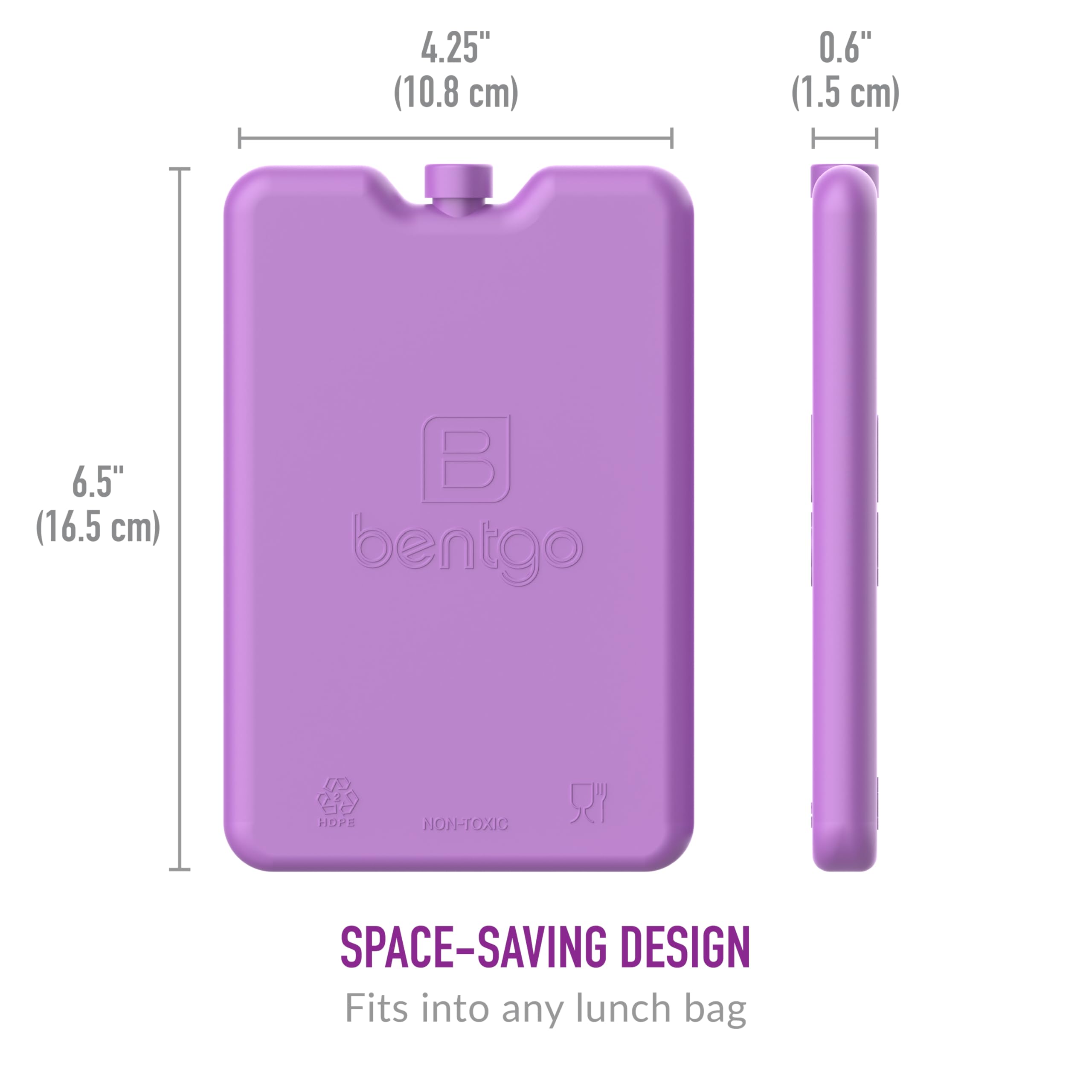 Bentgo Ice Lunch Chillers - Ultra-Thin Ice Packs Perfect for Everyday Use in Lunch Bags, Lunch Boxes and Coolers - 4 Pack (Gray)