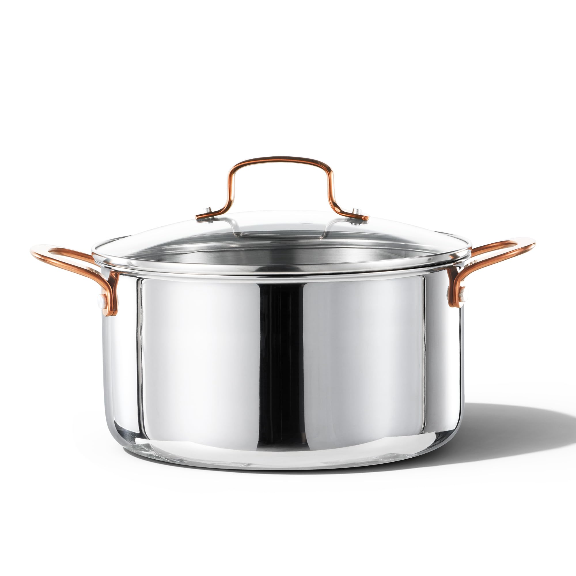 CAROTE 8 Qt Tri-Ply Stainless Steel Stockpot, Non-Toxic Stock Pot with Lid, Soup Pot for Pasta, Even Heating, Oven Safe, Induction, Ceramic and Gas Cooktops Compatible, Sliver