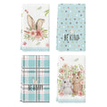 Artoid Mode Pink Bunny Rabbit Ears Floral Leaves Easter Kitchen Towels Dish Towels, 18x26 Inch Be Kind Seasonal Decoration Hand Towels Set of 4