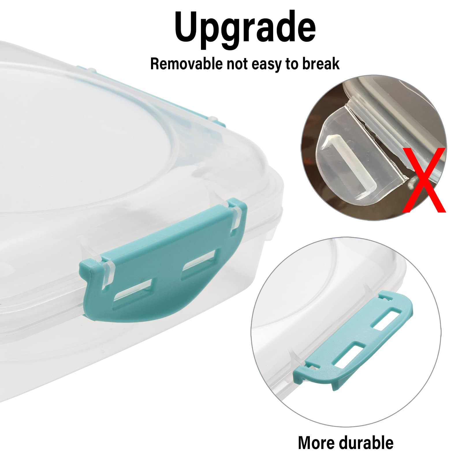 4 PCS Sandwich Containers - 100% Airtight & BPA-Free & Microwave & Dishwasher Safe Kitchen Storage Containers with Upgraded Snaps, 2 heightened Containers for Lunch Boxes and 2 normal version