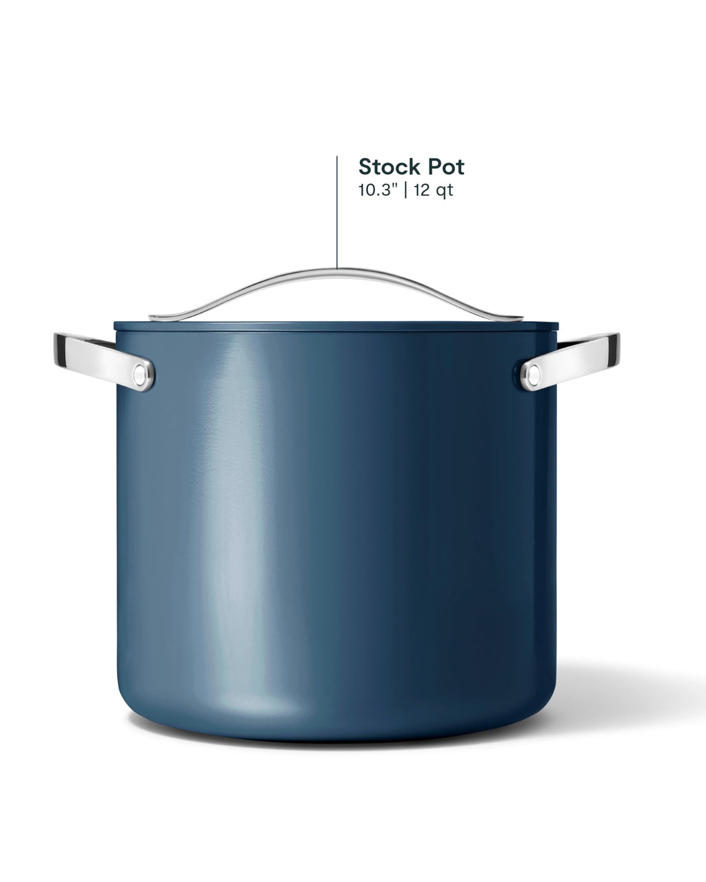 Caraway Stock Pot - 12 Qt Ceramic Coated With Lid - Free From Forever Chemicals - Large for Bigger Batches - Cream