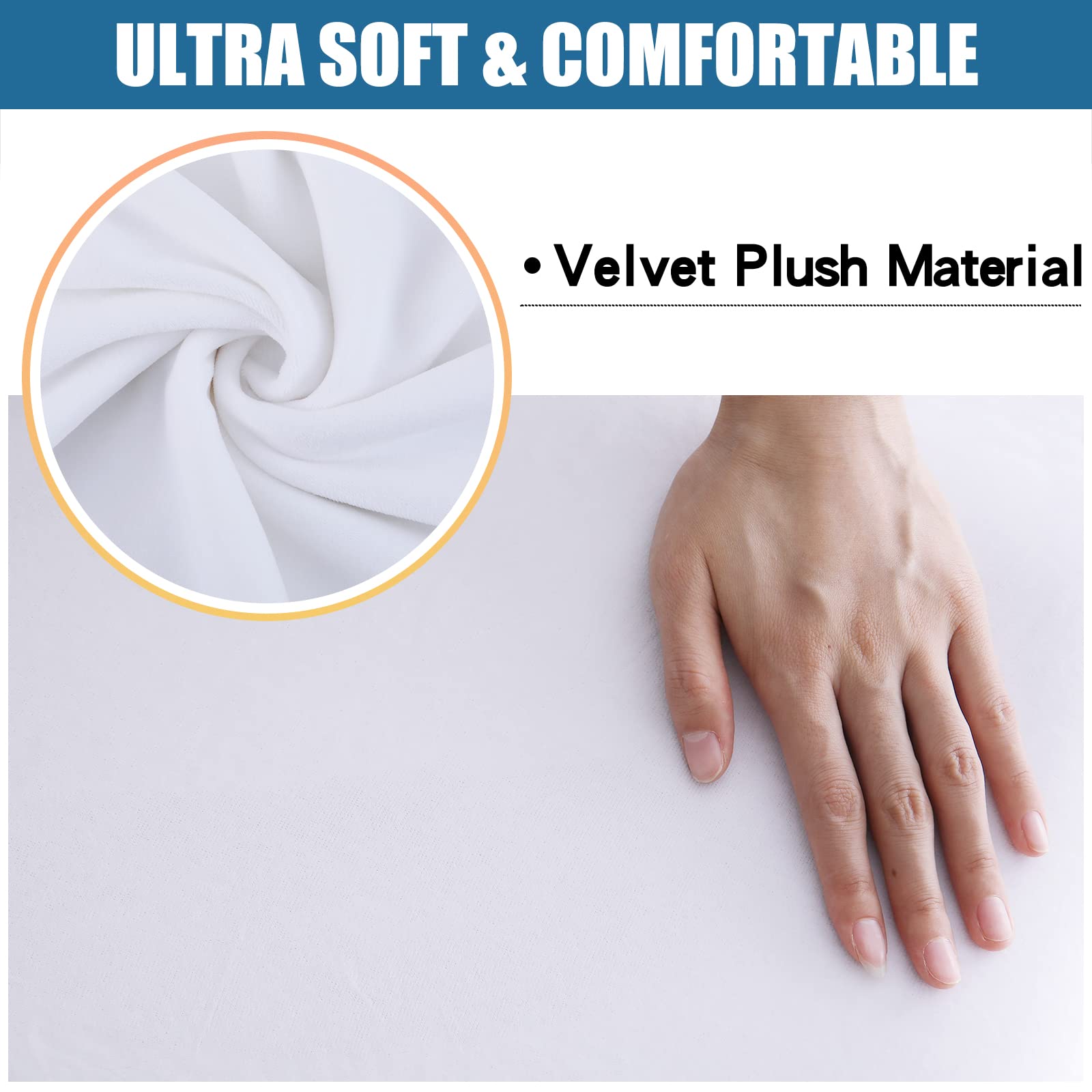 Smiry Velvet Seat Covers for Dining Room Chair Set of 4, Stretch Fit Removable Washable Chair Seat Cushion Protector Slipcovers with Ties, Black