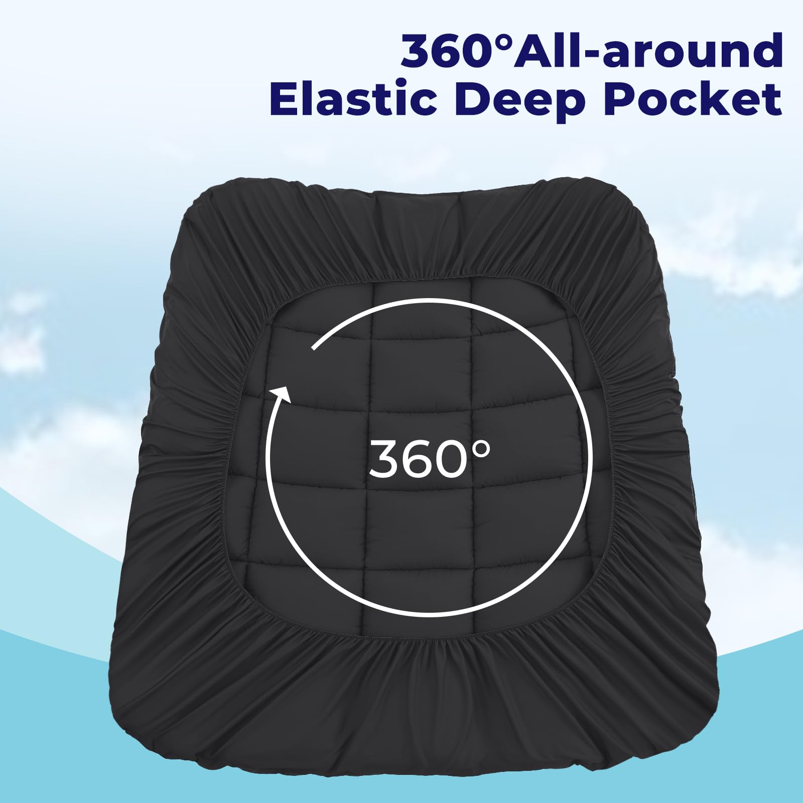 OLANLY Dual-Layer 4 Inch Queen Size Memory Foam Mattress Topper for Back Pain, 2 Inch Cooling Pillow Top Mattress Pad Cover and 2 Inch Gel Memory Foam Topper, Deep Elastic Pocket, Grey