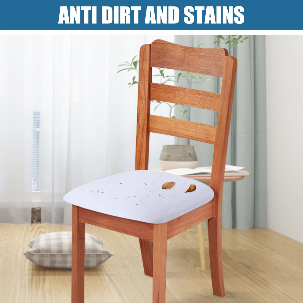 Smiry Velvet Seat Covers for Dining Room Chair Set of 4, Stretch Fit Removable Washable Chair Seat Cushion Protector Slipcovers with Ties, Black