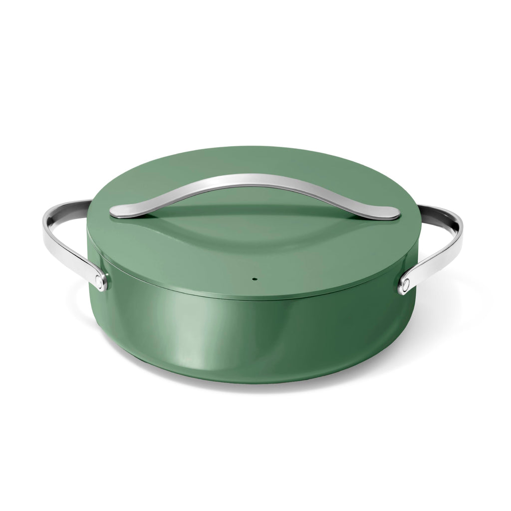 Caraway Rondeau - 6 Qt Non-Stick Pan with Lid - Free From Forever Chemicals - Perfect for Searing, Braising, & Roasting - Cream