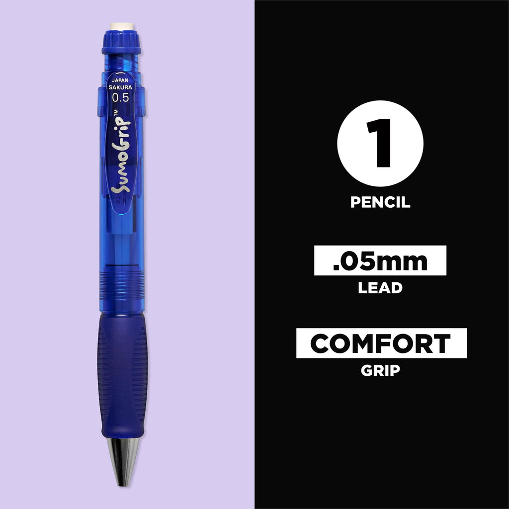SAKURA 50280 SumoGrip 0.9-mm Pencil with Eraser, Clear