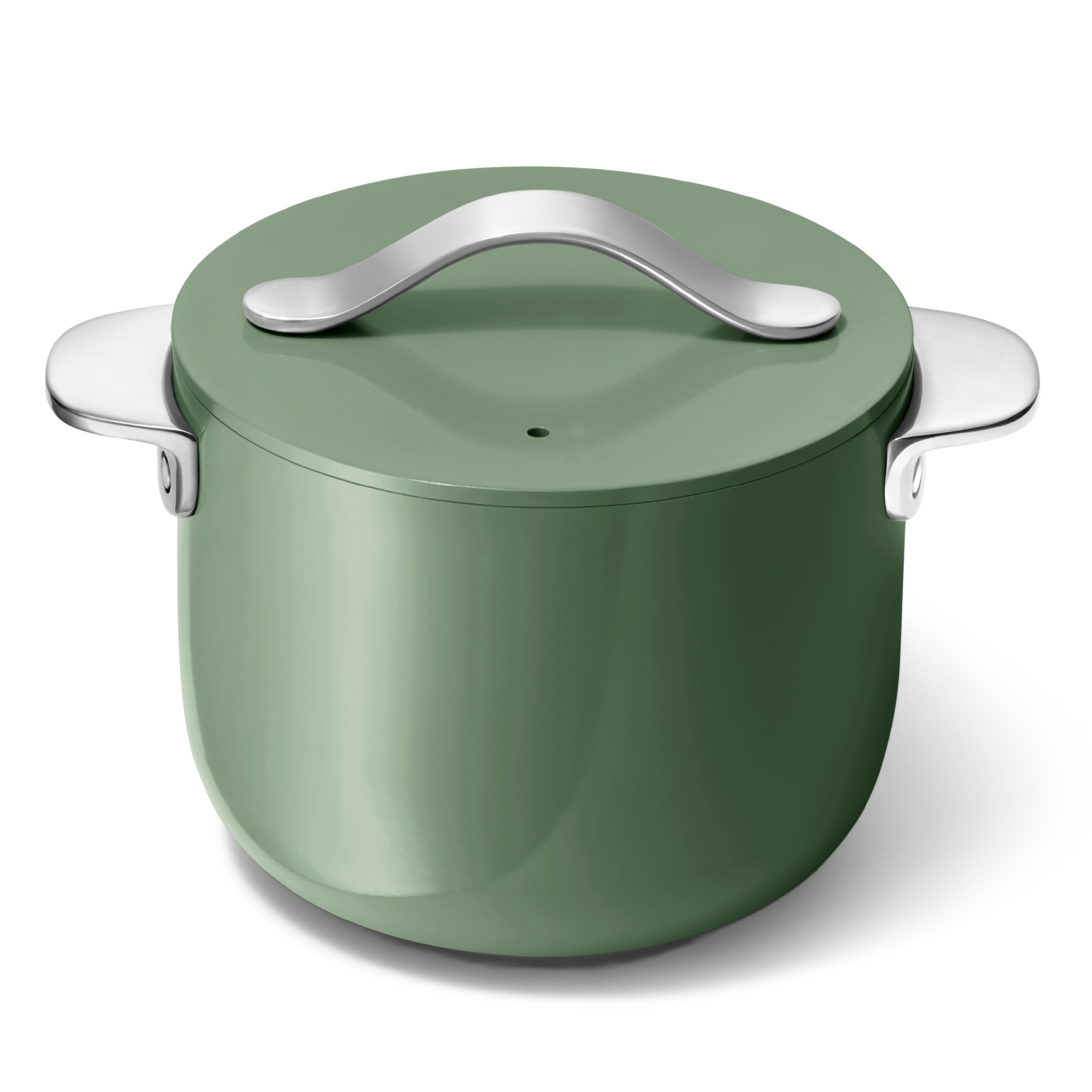 Caraway Petite Cooker - 2 Qt Ceramic Coated Pot - Free From Forever Chemicals - Perfect for Rice, Grains, or Sauces - Cream