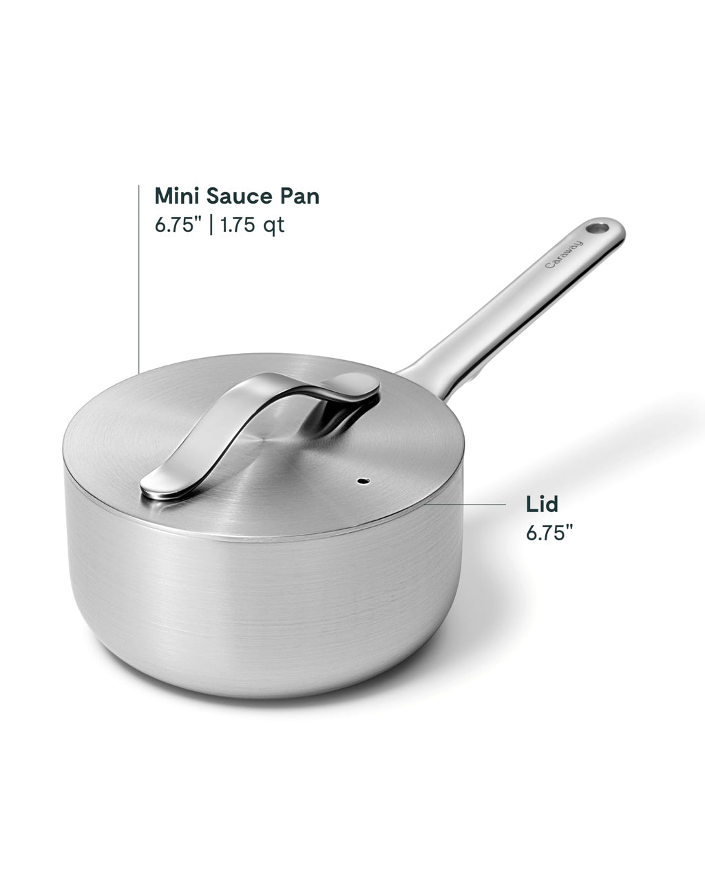 Caraway Stainless Steel Sauce Pan (3 Qt) - 5-Ply Stainless Steel - Oven Safe & Stovetop Agnostic - Non Toxic, PTFE & PFOA Free