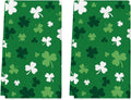 Artoid Mode Green Clover Shamrock St. Patrick's Day Kitchen Towels Dish Towels, 18x26 Inch Farmhouse Holiday Spring Decoration Hand Towels Set of 2