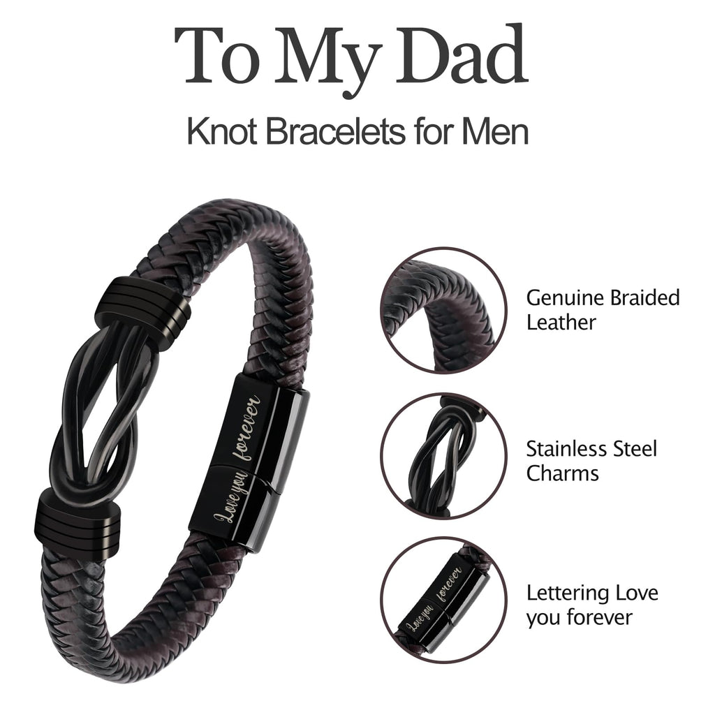 Bracelets Gifts for Men: Valentines Day Gifts for Him Leather Couples Bracelets Anniversary Romantic Gifts for Boyfriend Husband from Wife Valentine's Birthday Christmas