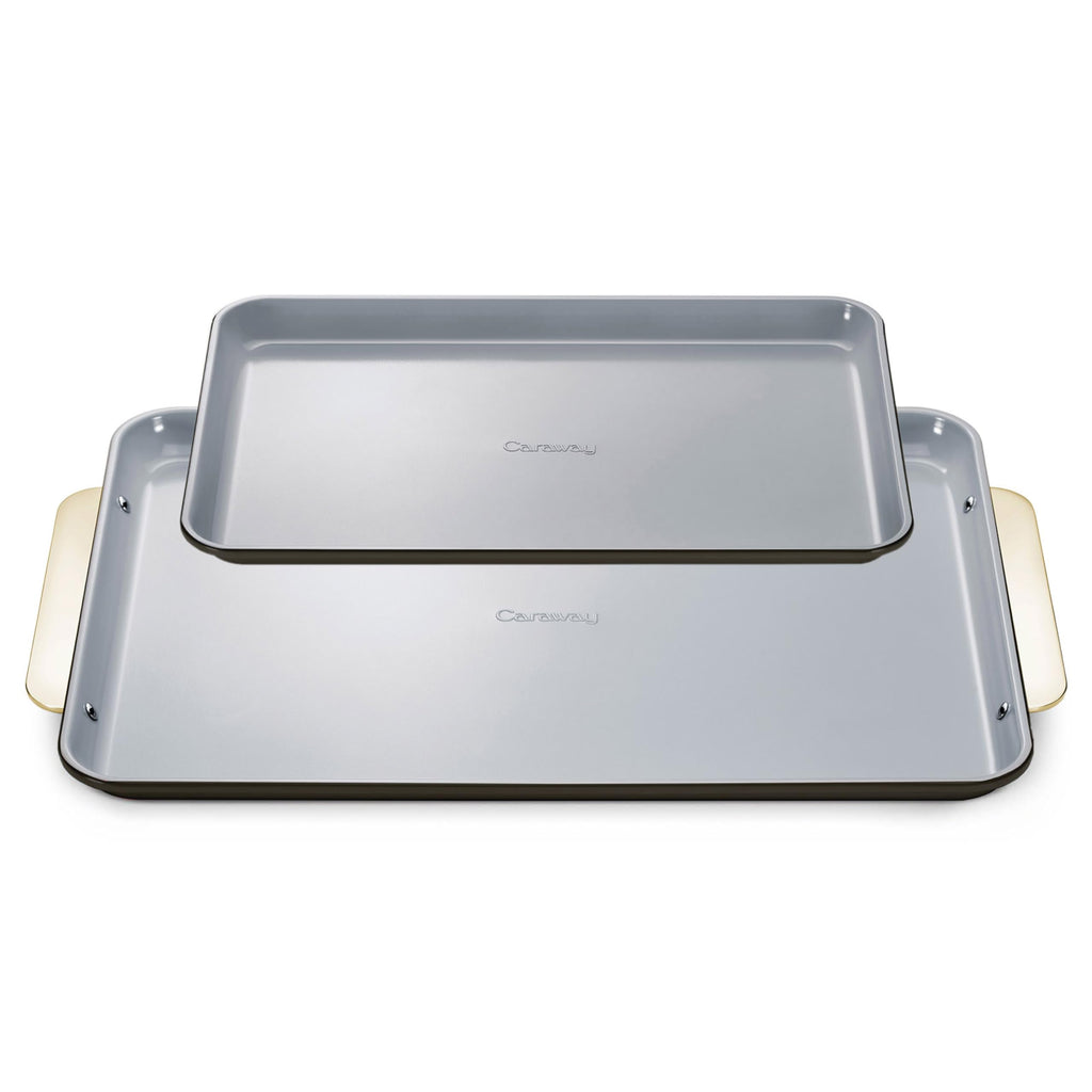 Caraway Nonstick Ceramic Small Baking Sheet (9x13”) – Non-Toxic, PTFE & PFOA Free – Oven Safe – Aluminized Steel Core – Mini Sheet Pan for Baking, Roasting & More - Cream