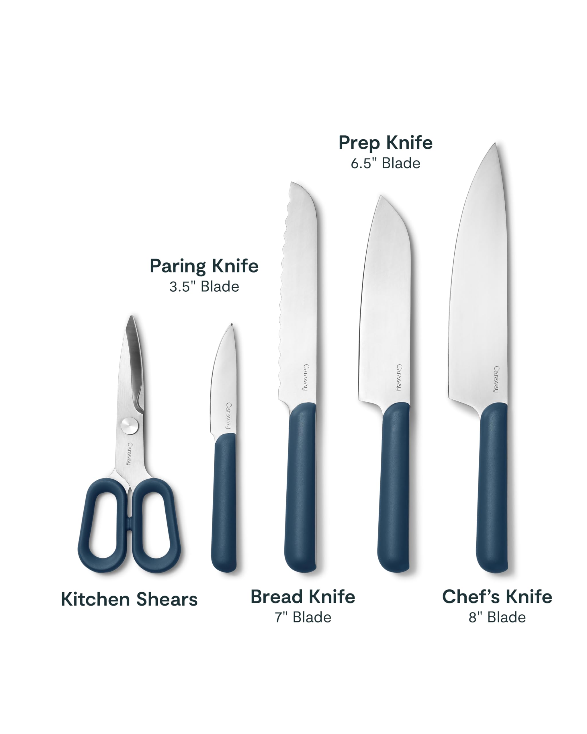Caraway 14-Piece Kitchen Prep Set - Kitchen Knife Set & Wooden Utensil Set - Made With Premium German Steel Blades & FSC-Certified Birch Wood - Non-Toxic Materials - Includes Organizer - Cream