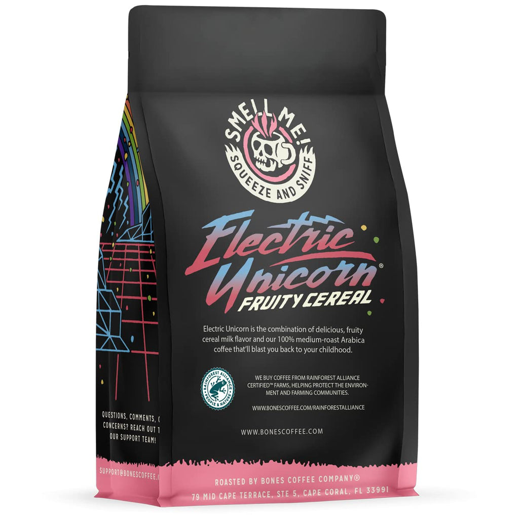 Bones Coffee Company Highland Grog, Butterscotch Caramel Flavored Coffee, Medium Roast Low Acid Arabica Beans Compatible with Auto drip and French Press Coffee Maker, 12 Oz Ground