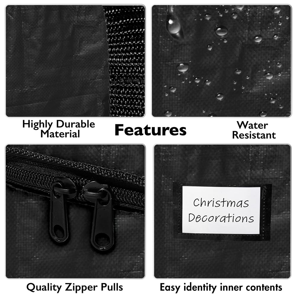 ClearSpace Heavy Duty Moving Bags or Storage Bags – Black Storage Bins with Lids, Large Moving Boxes with Backpack Straps & Zippers,– Packing Box & Moving Supplies for College Dorm, 6 Pack