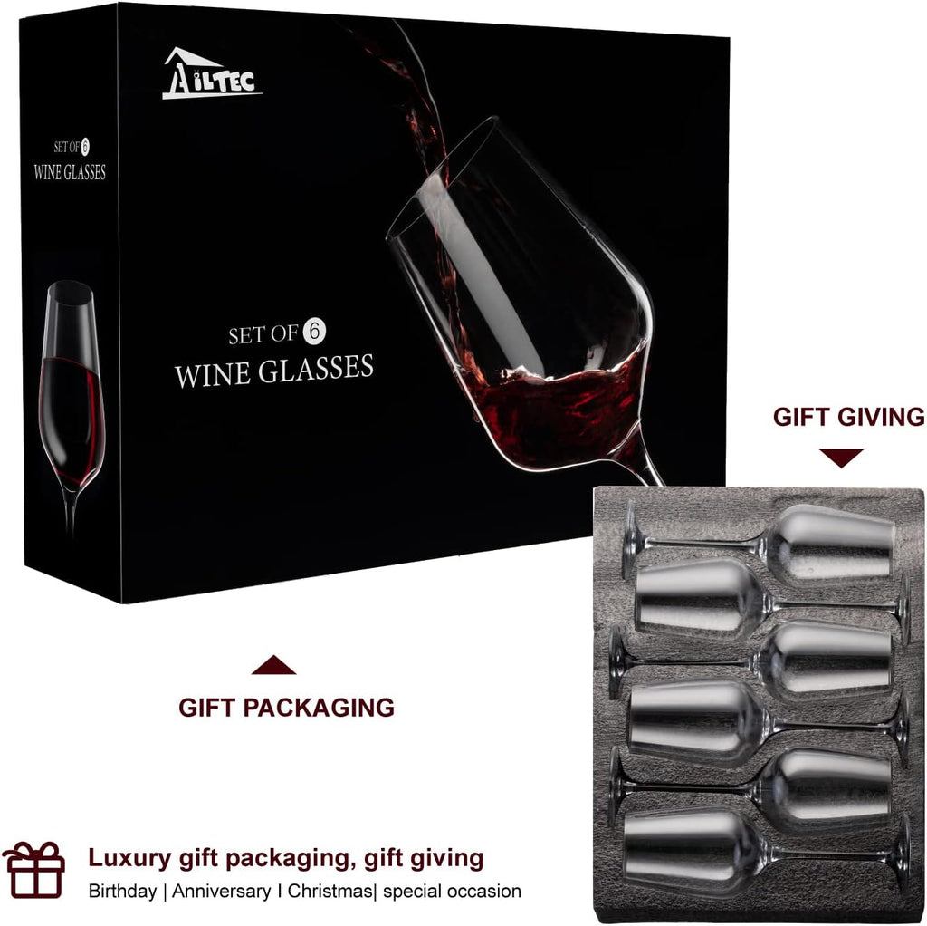 8 pack Glass Food Storage Containers with Simply Lid,Wine Glasses Set of 6, Crystal Glass with Stem for Drinking