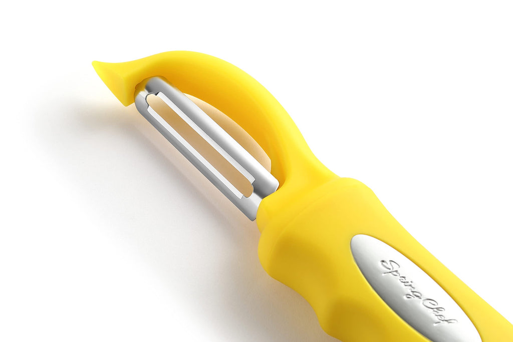 Spring Chef Premium Swivel Vegetable Peeler, Soft Grip Handle and Ultra Sharp Stainless Steel Blades - Perfect Kitchen Peeler For Veggie, Fruit, Potato, Carrot, Apple - Black