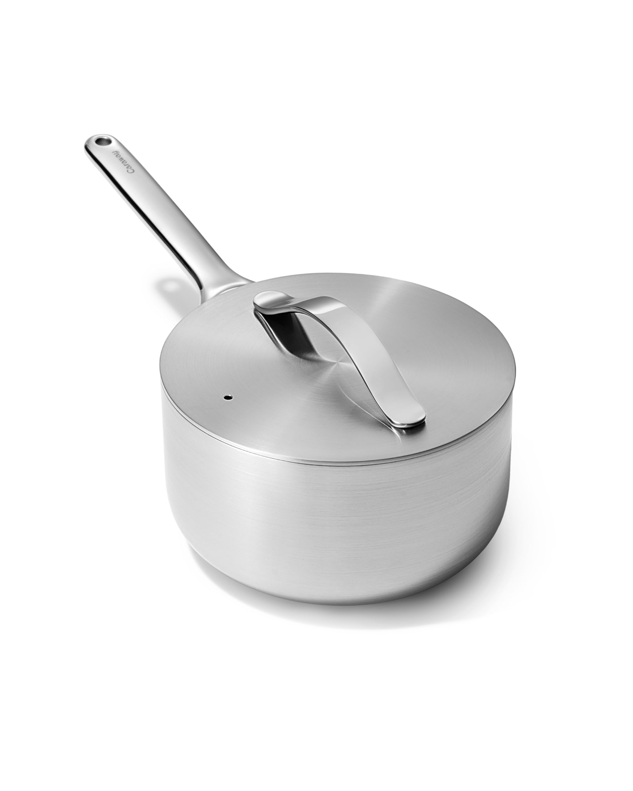 Caraway Stainless Steel Sauce Pan (3 Qt) - 5-Ply Stainless Steel - Oven Safe & Stovetop Agnostic - Non Toxic, PTFE & PFOA Free