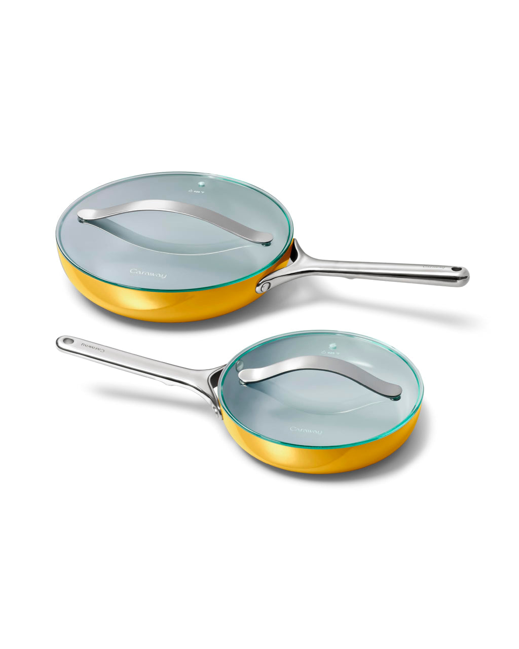 Caraway Nonstick Ceramic Frying Pan With Glass Lid (2.7 qt, 10.5") - Non Toxic, PTFE & PFOA Free - Oven Safe & Compatible with All Stovetops (Gas, Electric & Induction) - Cream