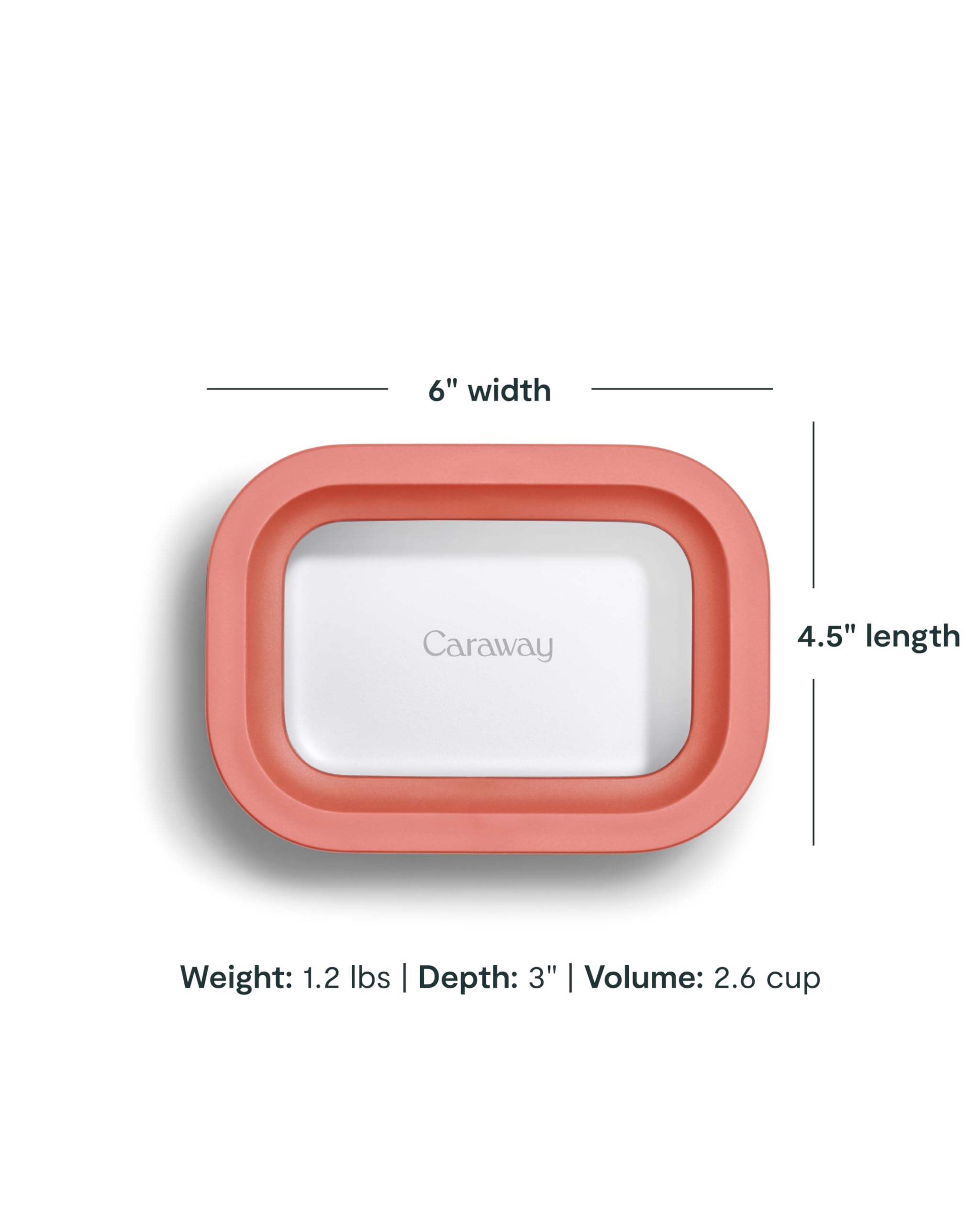 Caraway Glass Food Storage - 6.6 Cup Glass Container - Ceramic Coated Food Container - Non Stick Lunch Box Container with Lids - Dishwasher, Oven, & Microwave Safe - Cream