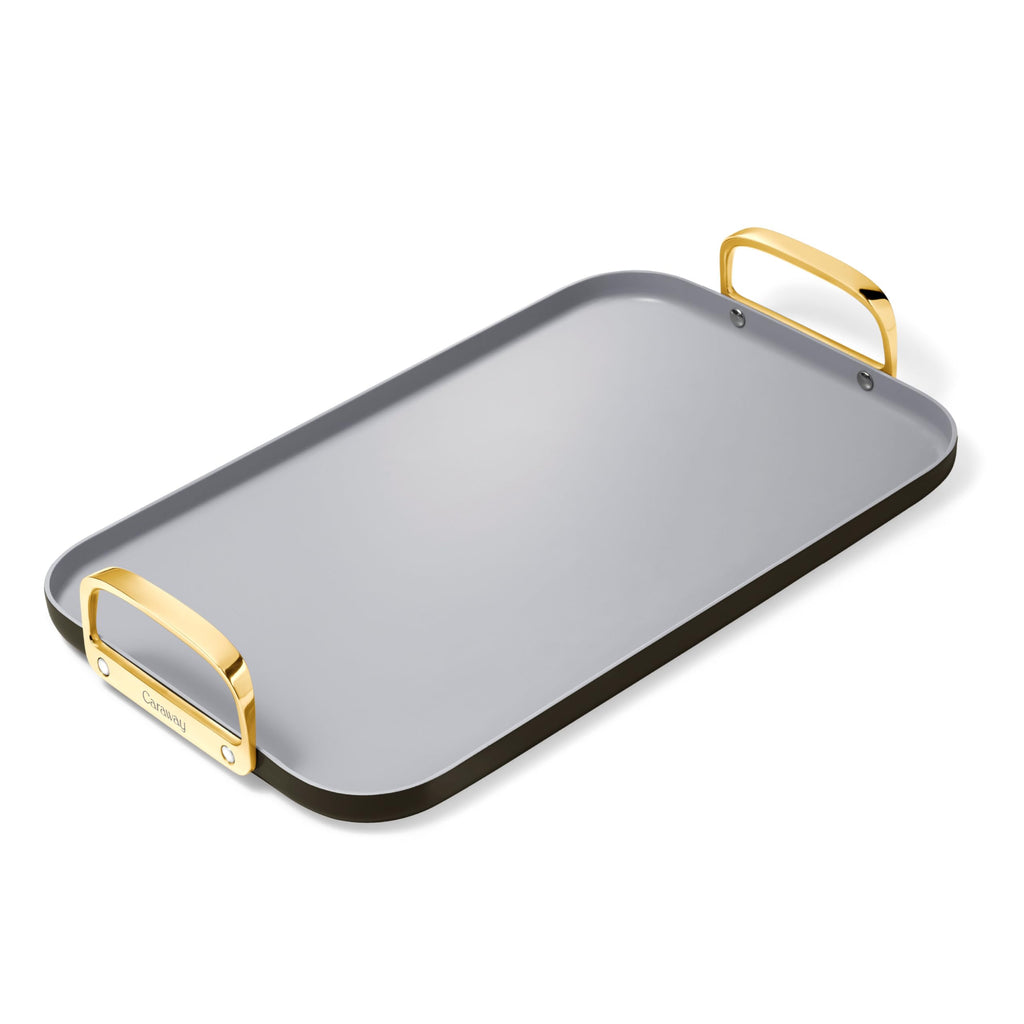 Caraway Double Burner Griddle - 19x12” Griddle Pan - Non-Stick Ceramic Coated - Non Toxic, PTFE & PFOA Free - Oven Safe & Compatible with All Stovetops - Cream