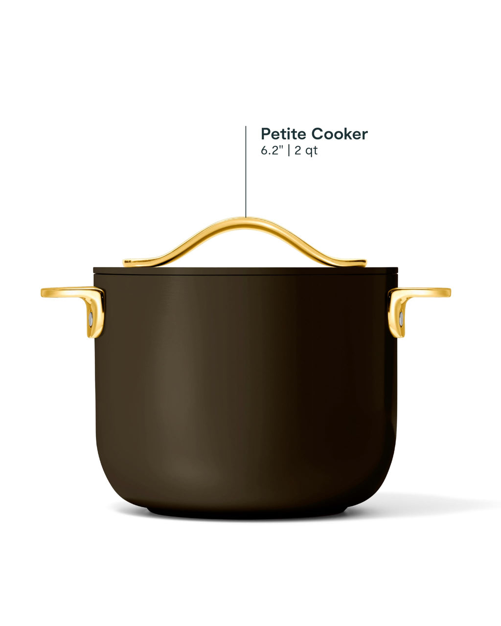Caraway Petite Cooker - 2 Qt Ceramic Coated Pot - Free From Forever Chemicals - Perfect for Rice, Grains, or Sauces - Cream